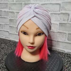 Vintage Inspired White Turban Hat, OSFM